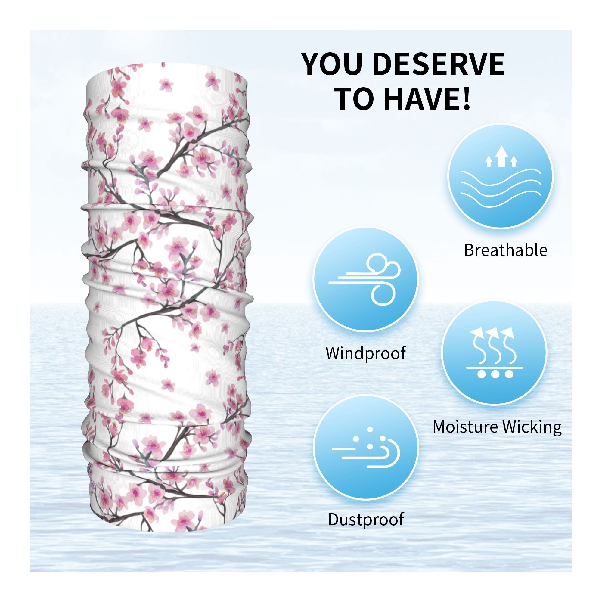 Japan Sakura Cherry Blossoms w - Neck Warmer Tube 评论和价格