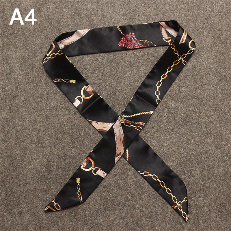 Fashion Skinny Bag Scarf Women - Silk Tie Striped 评论和价格