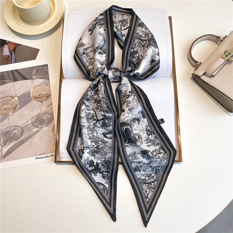 Luxury Long Neckerchief Skinny - Ascot Neck Scarf 评论和价格