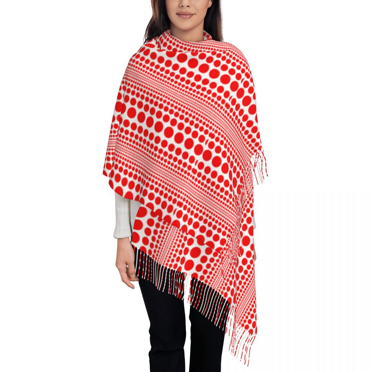 Red Infinity Polka Dots Scarf  - Infinity Scarf Knit 评论和价格